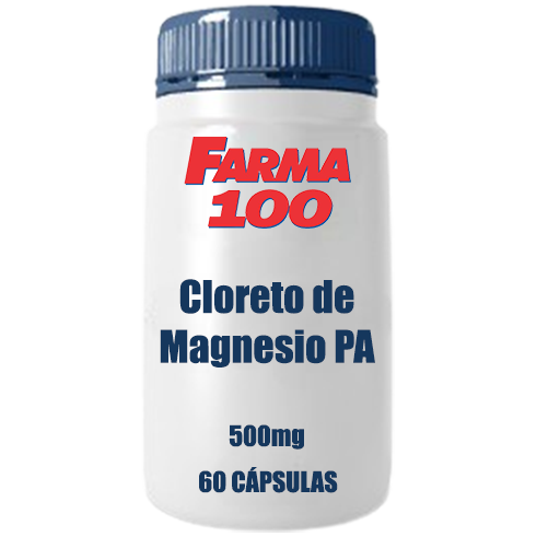 Cloreto de Magnésio PA 500mg cápsulas com 60 unidades